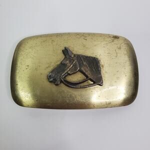 Vintage Horse Head Country Western Cowboy Chambers Belt Buckle Made In USA